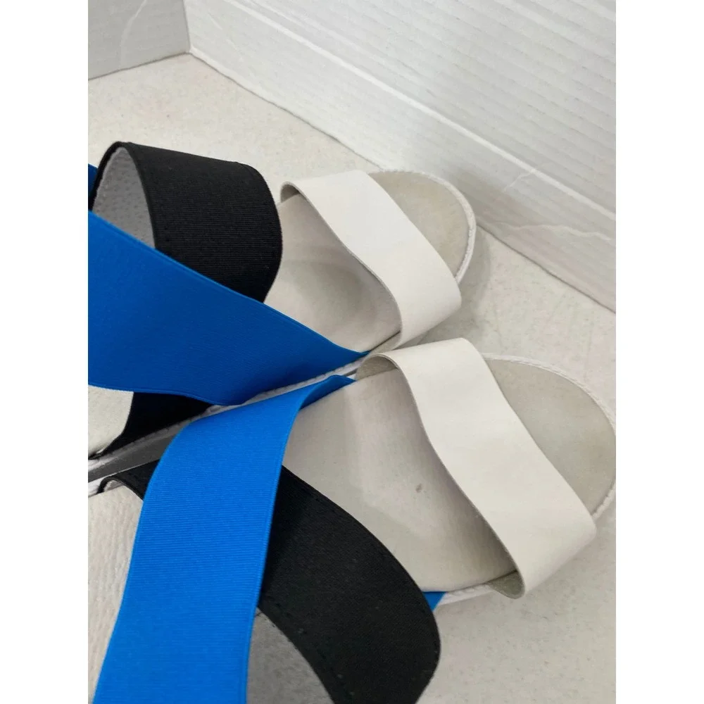 Sixtyseven Platform Sandals Womens 40‎ Blue White Black Elastic Flatform Good